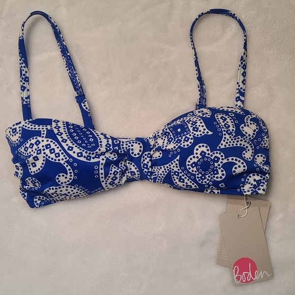 Boden Swim Boden Ischia Bandeau Convertible Bikini Top Paisley Print Nwt Poshmark